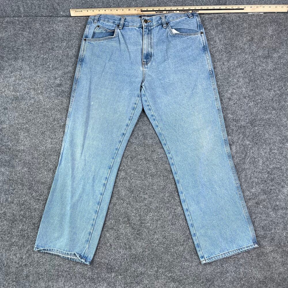 Rivet Supply Co Jeans Mens Size 36x32 Blue Straight Leg Denim Casual Classic